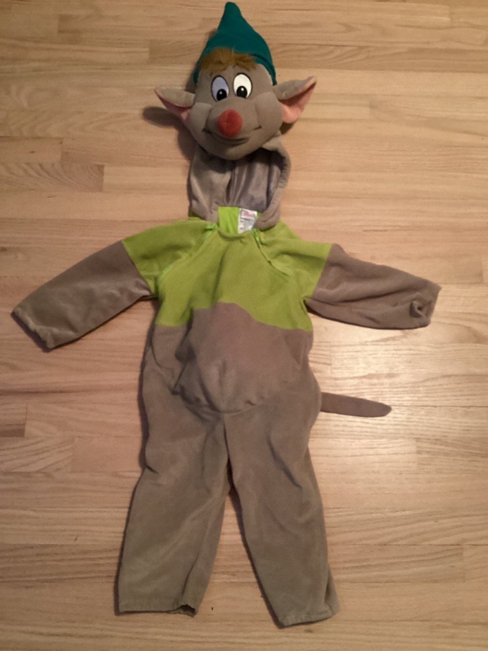Vintage Disney Cinderella mouse friend Gus Gus Kids Costume - Gray, Green - Picture 1 of 5
